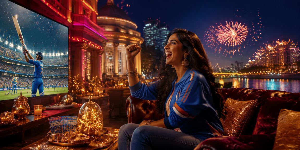 Crowd betting on cricket matches in Delhi's Connaught Place during Diwali festival